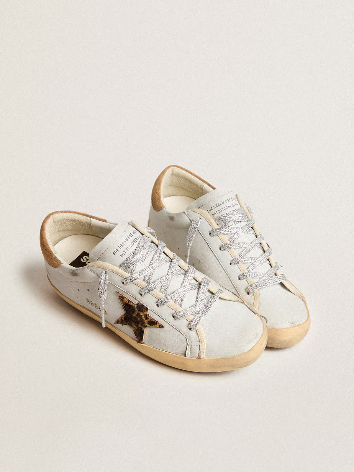 GGDB - Super-Star pour femme en nappa avec étoile en cuir façon poulain et contrefort en daim