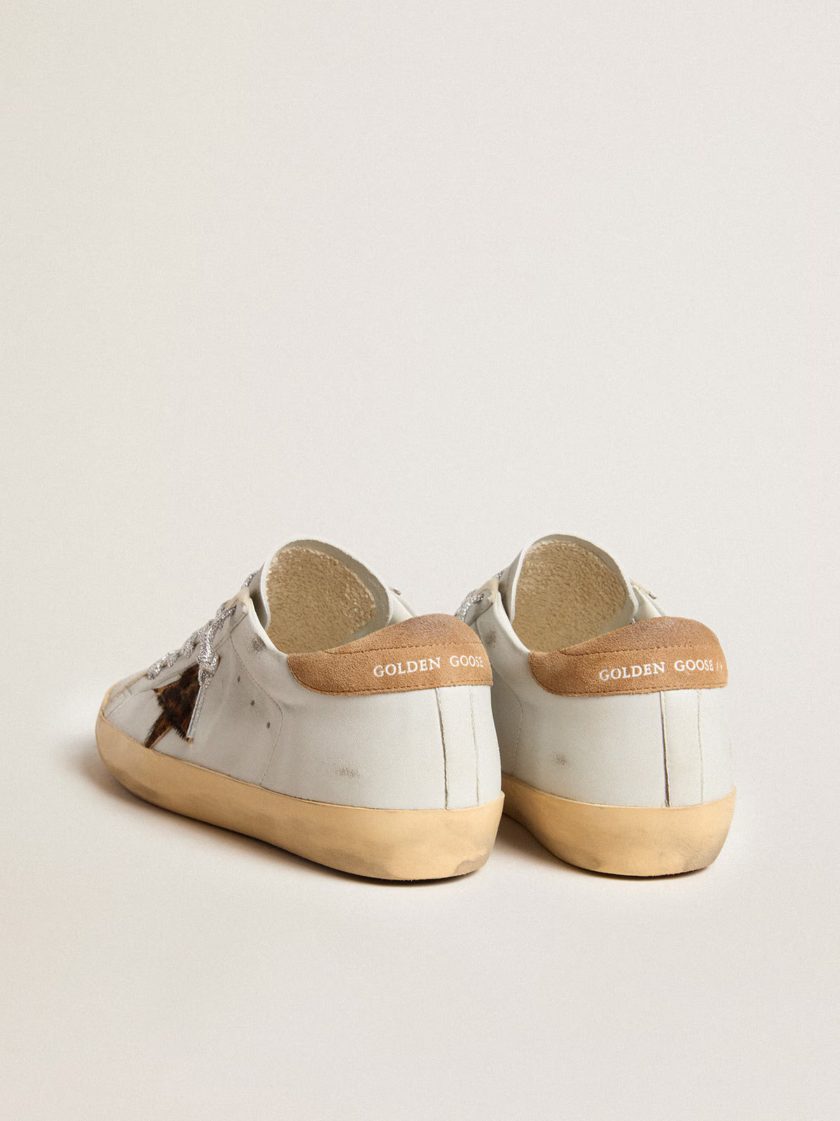GGDB - Super-Star pour femme en nappa avec étoile en cuir façon poulain et contrefort en daim